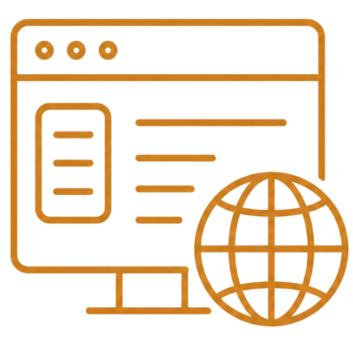 Icon Monitor mit Weltkugel – Software-Lokalisierung der Übersetzungsagentur UnaLingua