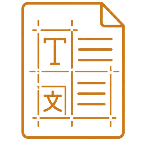 Icon Layout-Dokument – Fremdsprachensatz (DTP) im Übersetzungsbüro UnaLingua