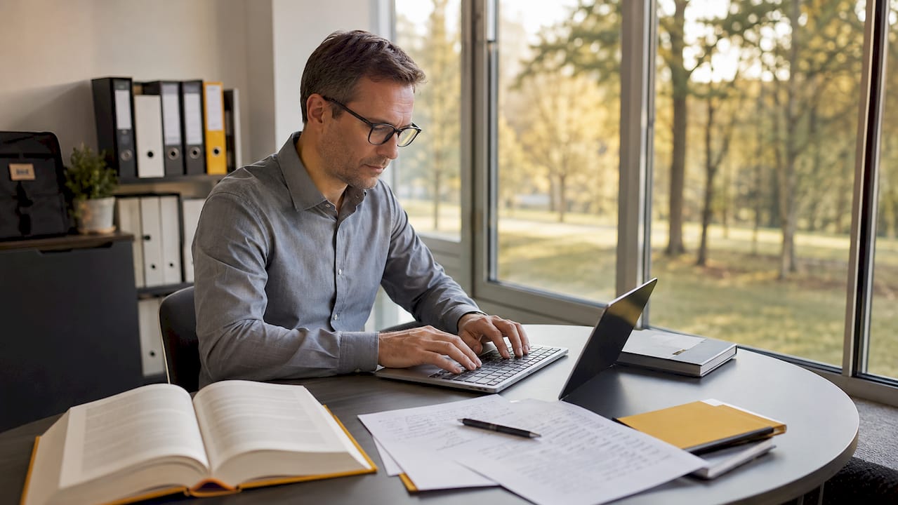 Fachübersetzer arbeitet mit Übersetzungssoftware – Übersetzungsagentur UnaLingua